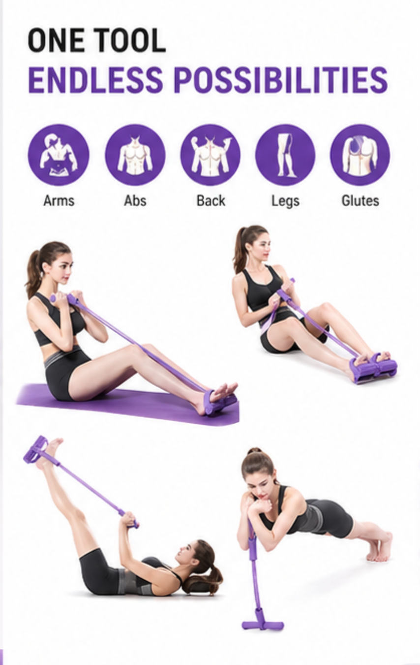 Full Body Resistance Trainer – Home Gym Pedal Puller for Abs, Arms & Legs